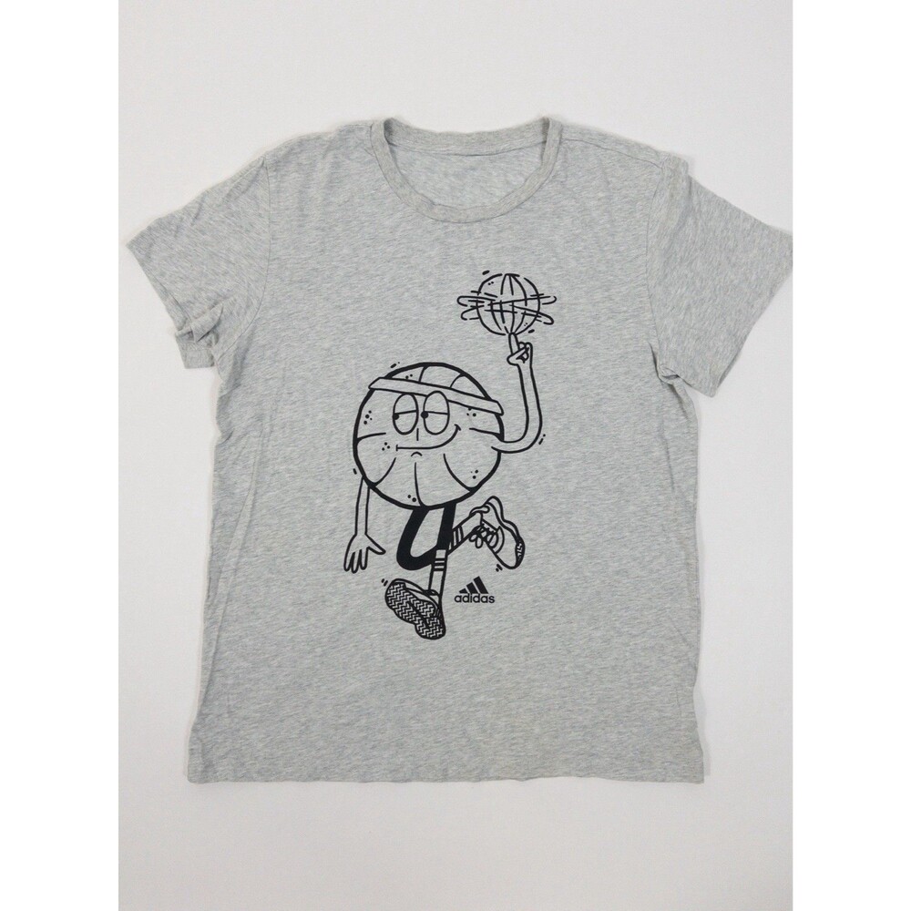 Adidas Men’s Size Medium Lil’ Stripe Basketball Man Gray T Shirt!